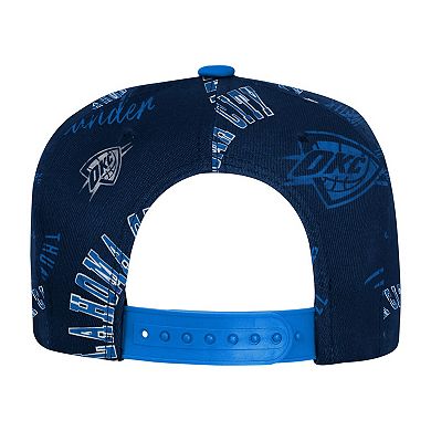 Youth Outerstuff Navy Oklahoma City Thunder Street Hooper Allover Print Snapback Hat