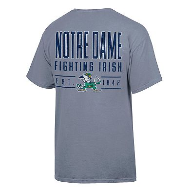 Men's ComfortWash Gray Notre Dame Fighting Irish Big Name T-Shirt