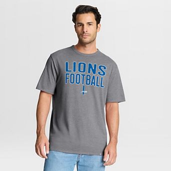 Men's Fanatics Heather Gray Detroit Lions First Down Tribute Tri-Blend T-Shirt