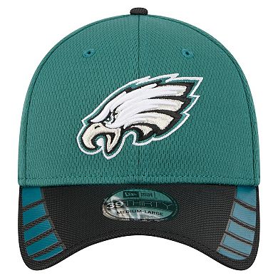 Men's New Era Midnight Green Philadelphia Eagles Visor Hit 39THIRTY Flex Hat