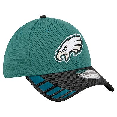 Men's New Era Midnight Green Philadelphia Eagles Visor Hit 39THIRTY Flex Hat