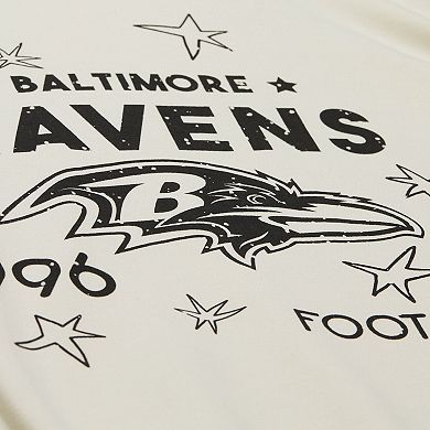 Women's Mitchell & Ness Cream Baltimore Ravens Plus Size Shooting Star Sweatshirt