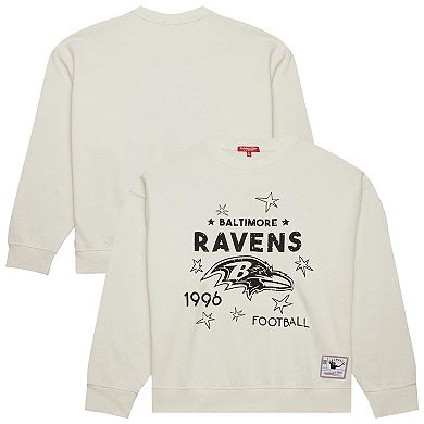 Women's Mitchell & Ness Cream Baltimore Ravens Plus Size Shooting Star Sweatshirt