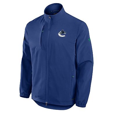 Men's Fanatics Blue Vancouver Canucks Authentic Pro Rink Coaches Full-Zip Jacket