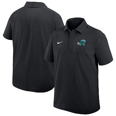 Men's Nike Black Tulane Green Wave 2025 Sideline Polo
