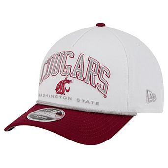 Men's New Era White/Crimson Washington State Cougars Arch Two-Tone Rope 9FORTY A-Frame M-Crown Adjustable Hat