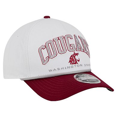 Men's New Era White/Crimson Washington State Cougars Arch Two-Tone Rope 9FORTY A-Frame M-Crown Adjustable Hat