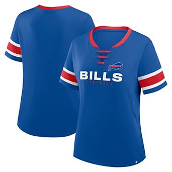 Women's Fanatics Royal Buffalo Bills Plus Size Red Zone Athena Lace-Up V-Notch Neck T-Shirt