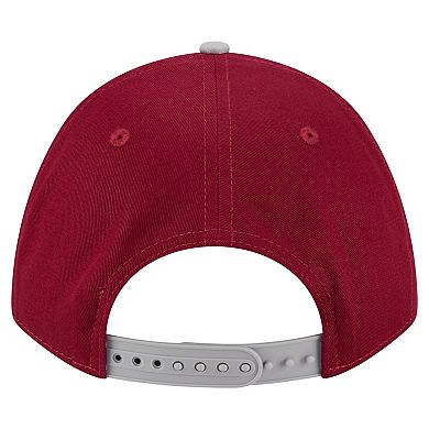 Men's New Era Cardinal/Gray Arkansas Razorbacks Arch Two-Tone Rope 9FORTY A-Frame M-Crown Adjustable Hat