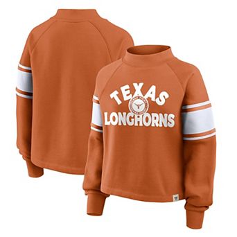 Women's Fanatics Texas Orange Texas Longhorns Oversized Hometown Premium Punt Coverage Raglan Pullover Sweatshirt