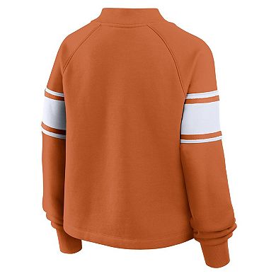 Women's Fanatics Texas Orange Texas Longhorns Oversized Hometown Premium Punt Coverage Raglan Pullover Sweatshirt