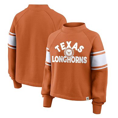 Women's Fanatics Texas Orange Texas Longhorns Oversized Hometown Premium Punt Coverage Raglan Pullover Sweatshirt