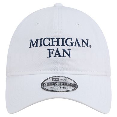 Men's New Era White Michigan Wolverines Fan 9TWENTY Adjustable Hat