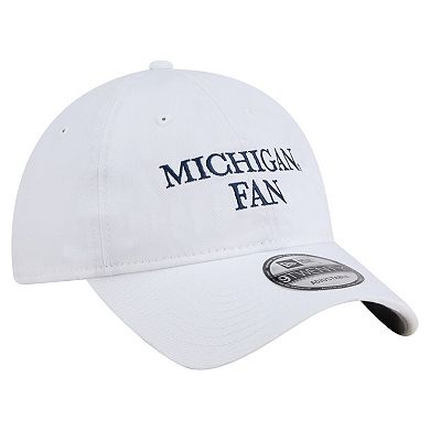 Men's New Era White Michigan Wolverines Fan 9TWENTY Adjustable Hat