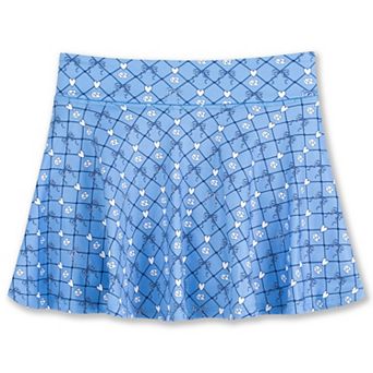 Girls Youth ZooZatz Carolina Blue North Carolina Tar Heels All-Over Print Bow Team Logo Skort