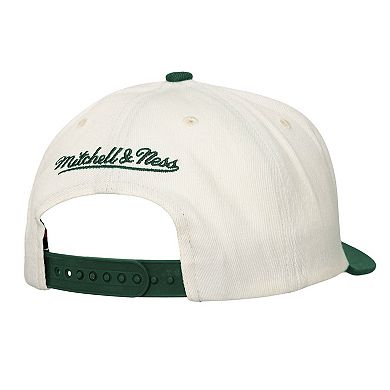 Men's Mitchell & Ness Cream Athletics Stretch-Snapback Hat