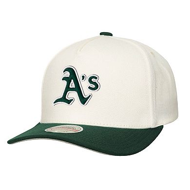 Men's Mitchell & Ness Cream Athletics Stretch-Snapback Hat