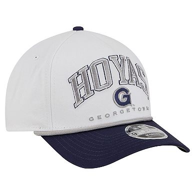 Men's New Era White/Navy Georgetown Hoyas Arch Two-Tone Rope 9FORTY A-Frame M-Crown Adjustable Hat