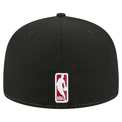 Men's New Era White/Black Miami Heat Repeat 59Fifty Fitted Hat