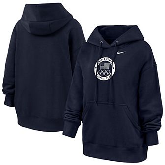 Women's Nike Navy Team USA Oversized Phoenix Fleece Hoodie