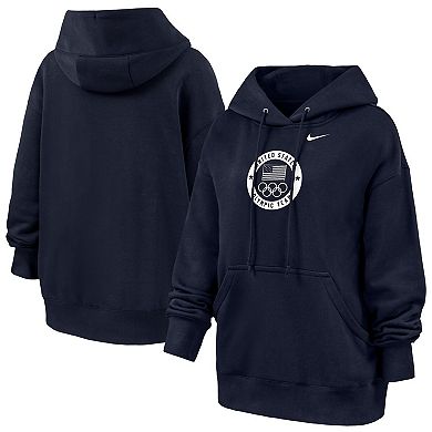 Women's Nike Navy Team USA Oversized Phoenix Fleece Hoodie