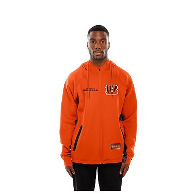 Men's New Era Orange Cincinnati Bengals Combine Authentic Raglan Scuba Full-Zip Hoodie