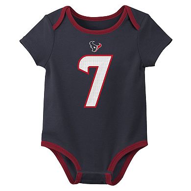Newborn & Infant Nike C.J. Stroud Houston Texans Name & Number 3-Pack Bodysuit Set