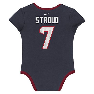 Newborn & Infant Nike C.J. Stroud Houston Texans Name & Number 3-Pack Bodysuit Set