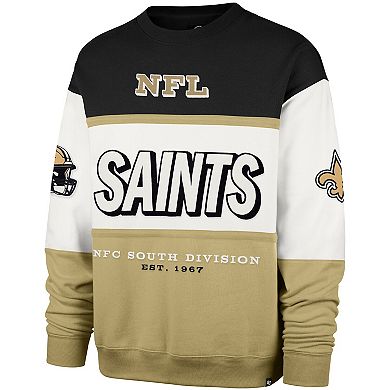 Men's '47 Black/Gold New Orleans Saints Breeze Maximalist Sweatshirt