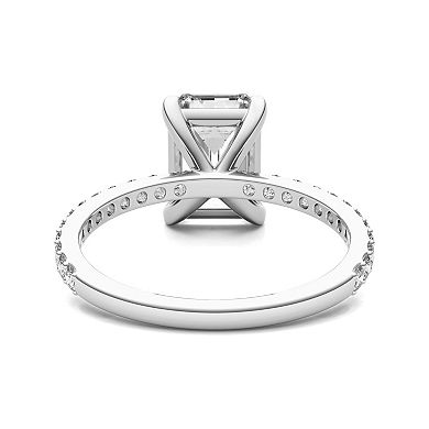 Charles & Colvard 10k White Gold 2 7/8 Carat T.W. Lab Created Moissanite Emerald Engagement Ring