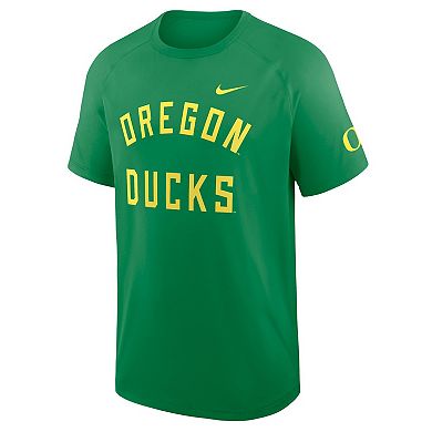Men's Nike Green Oregon Ducks Premium Performance Ready Raglan Dri-FIT T-Shirt