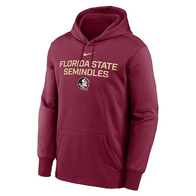 Men's Nike Garnet Florida State Seminoles Team Stacked Performance Pullover Hoodie