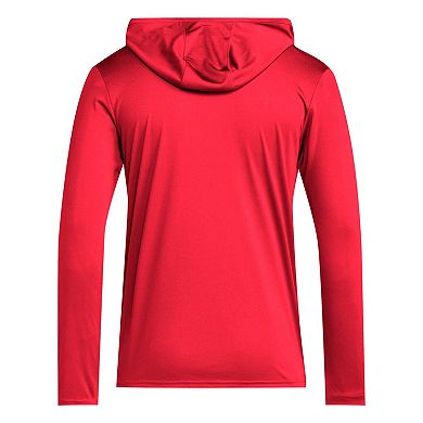 Men's adidas Red NC State Wolfpack 2025 AEROREADY Sideline Training Long Sleeve Hooded T-Shirt