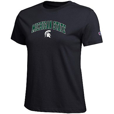 Women's Champion Black Michigan State Spartans Arched Over Logo T-Shirt