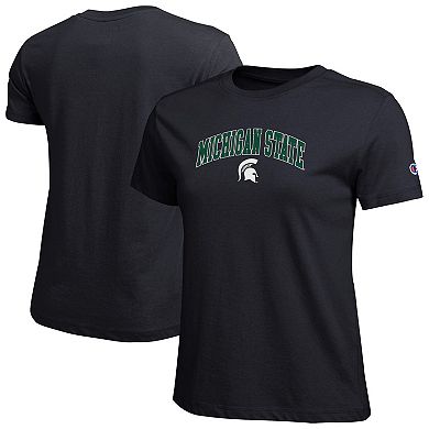 Women's Champion Black Michigan State Spartans Arched Over Logo T-Shirt