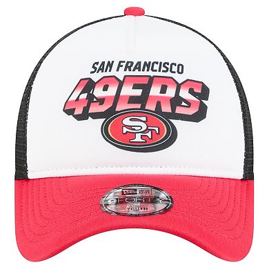 Preschool New Era White San Francisco 49ers Streak A-Frame 9FORTY Trucker Adjustable Hat