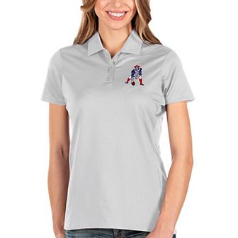 Women's Antigua White New England Patriots Retro Logo Balance Polo