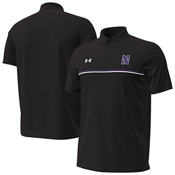 Men's Under Armour Black Northwestern Wildcats Performance Drive Chest Stripe Polo