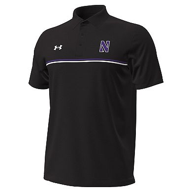 Men's Under Armour Black Northwestern Wildcats Performance Drive Chest Stripe Polo