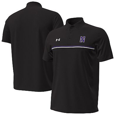 Men's Under Armour Black Northwestern Wildcats Performance Drive Chest Stripe Polo