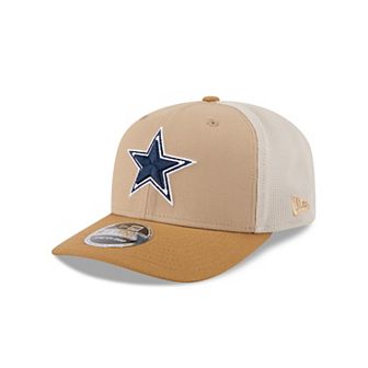 Men's New Era Light Beige Dallas Cowboys Two-Tone Trucker 9SEVENTY Adjustable Hat