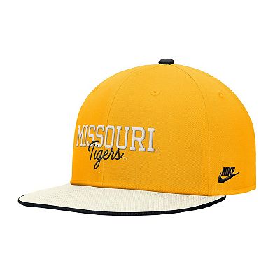 Men's Nike Gold Missouri Tigers Vintage Script Pro Dri-FIT Snapback Hat