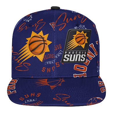 Youth Outerstuff Purple Phoenix Suns Street Hooper Allover Print Snapback Hat