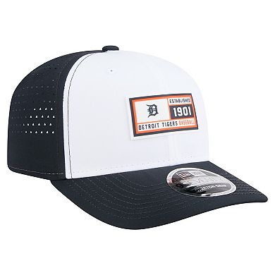 Men's New Era White/Navy Detroit Tigers Established Patch 9SEVENTY Adjustable Hat