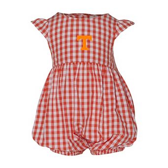 Girl's Infant Garb Tennessee Orange Tennessee Volunteers Cara Gingham Ruffled Bodysuit