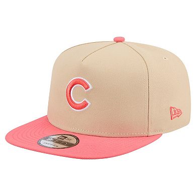 Men's New Era Light Beige/Coral Chicago Cubs Color Pack A-Frame 9FIFTY Snapback Hat