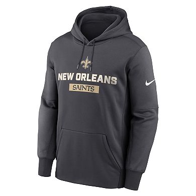 Men's Nike Anthracite New Orleans Saints Toss Sweep Performance Pullover Hoodie