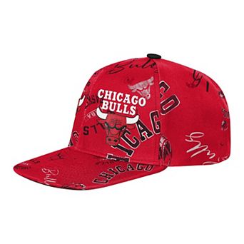 Youth Outerstuff Red Chicago Bulls Street Hooper Allover Print Snapback Hat