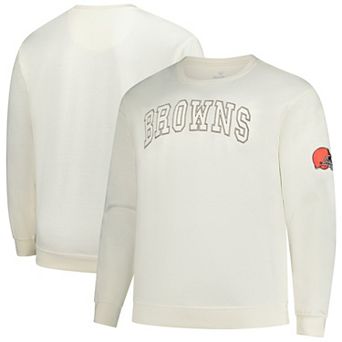Men's Profile Cream Cleveland Browns Big & Tall Fleece Sweatshirt