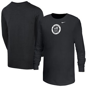 Youth Nike Black Team USA Mascot Logo Long Sleeve T-Shirt